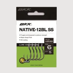 Hameçons Simples BKK Native-12BLSS Sans Ardillon