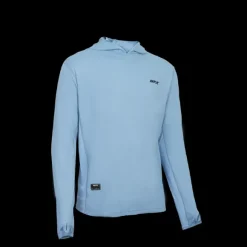 T Shirt BKK Hooded Long Sleeve Performance Light Blue